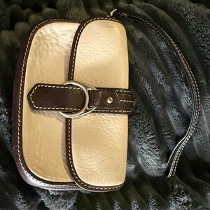 Dooney & Bourke Cream and Brown Wristlet